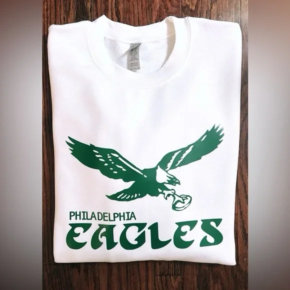 Philadelphia Eagles White Crewneck Sweatshirt - Picture 2 of 2